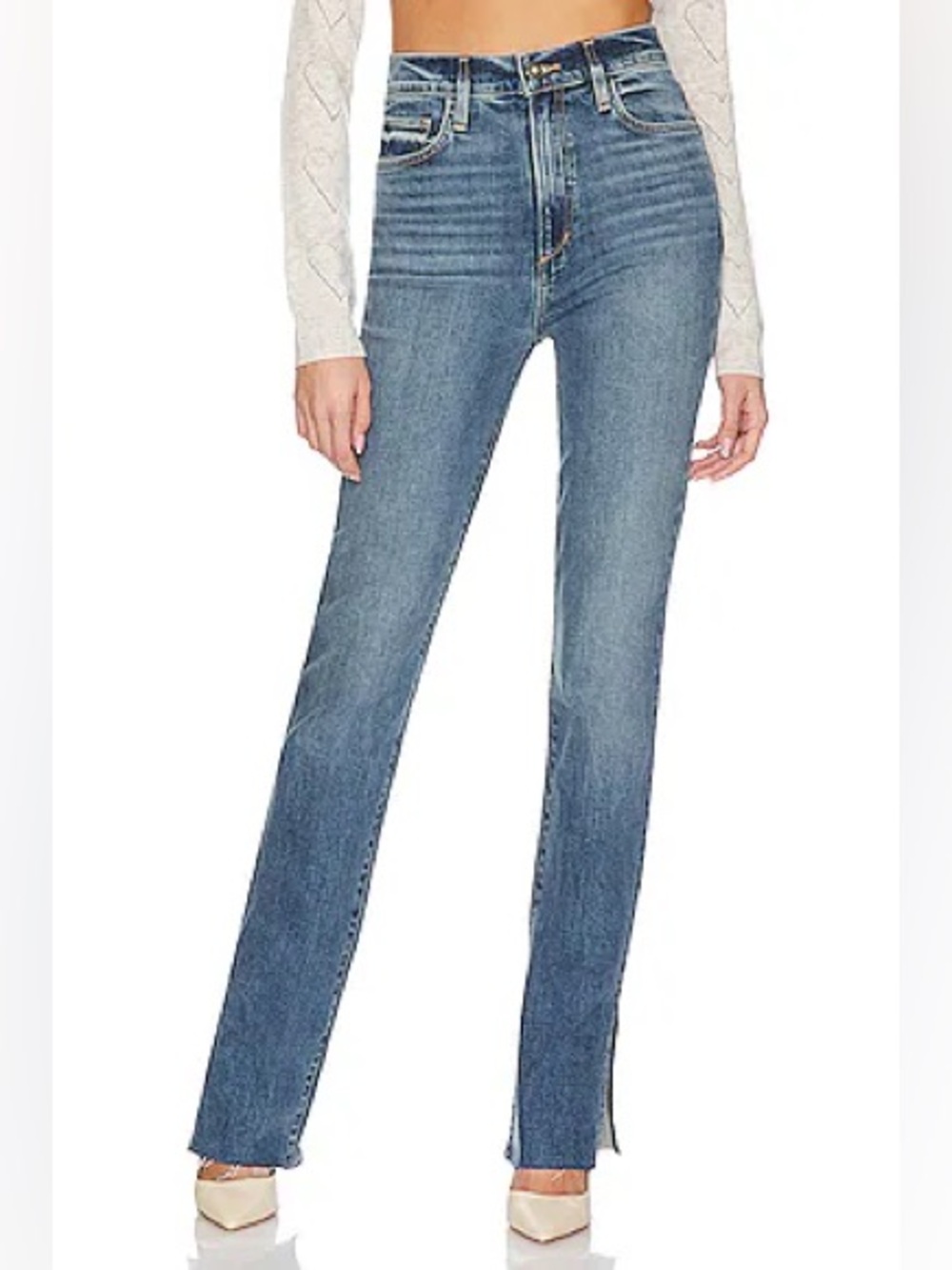 Favorite Daughter Valentina Shortie Cigarette Split Hem Jeans SZ 30